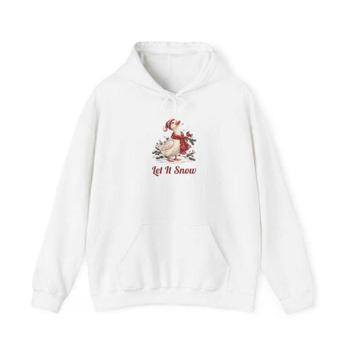Funny Goose Christmas Hoodie, Let It Snow Winter Goose