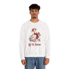 Man wearing the Let It Snow Goose Christmas Sweatshirt