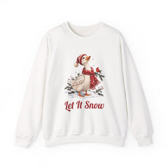 Funny Goose Christmas Sweatshirt, Let It Snow Winter Goose