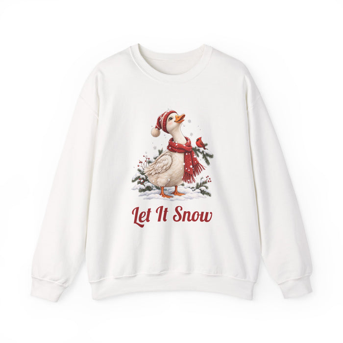 Funny Goose Christmas Sweatshirt, Let It Snow Winter Goose