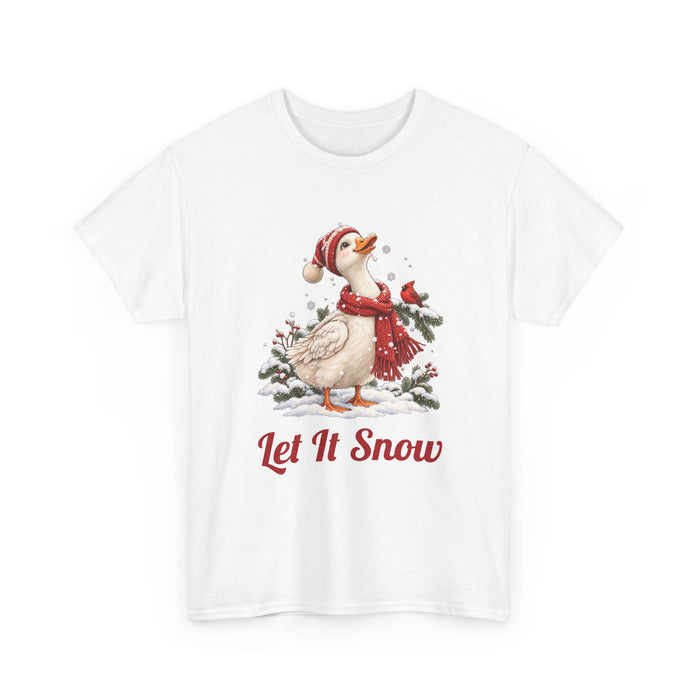 Funny Goose Christmas T-Shirt, Let It Snow Winter Goose