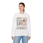 Model wearing the white Let Me See That Casserole Sweatshirt