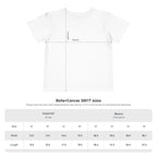 Bella+Canvas 3001T toddler t-shirt size chart in inches and centimetres
