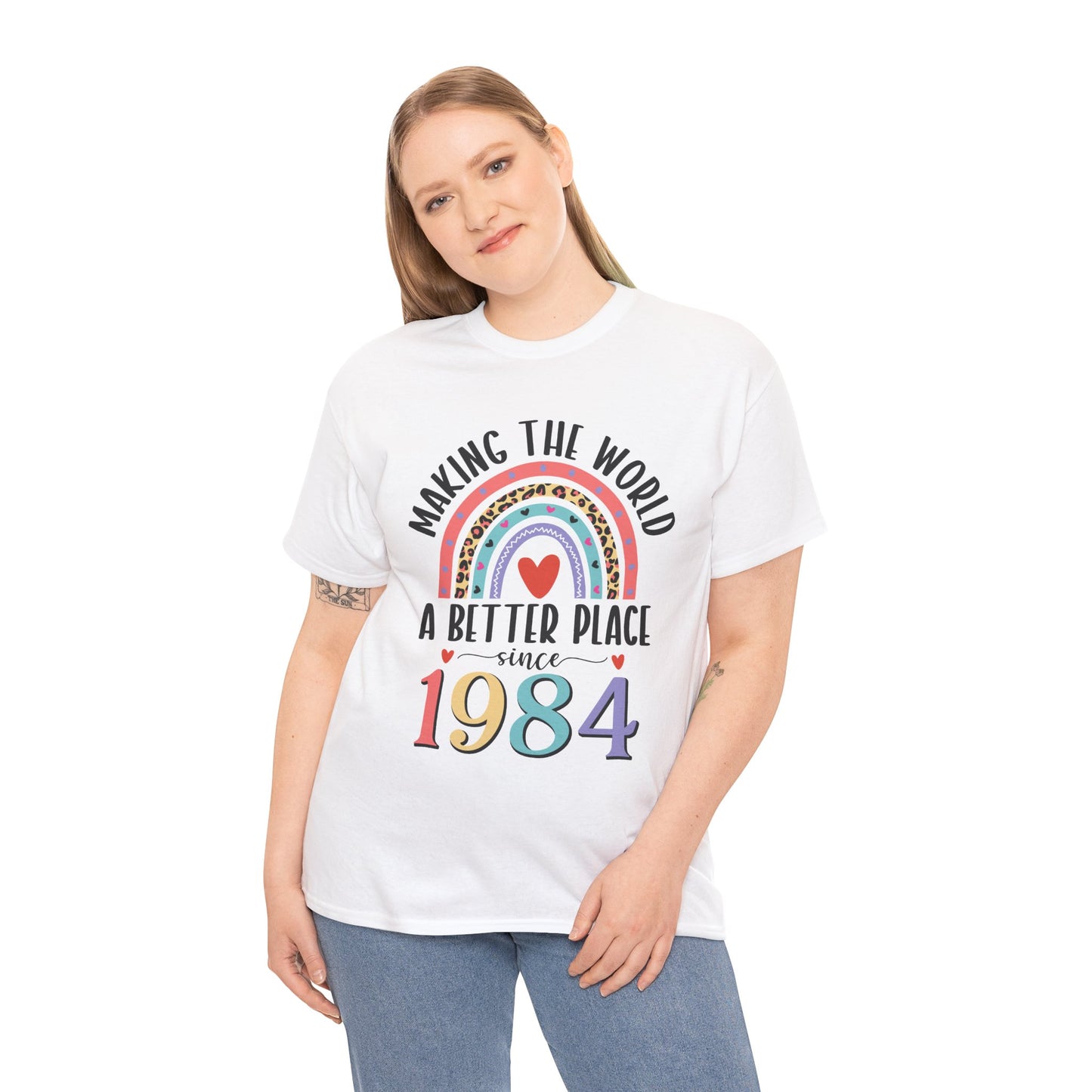 Making The World A Better Place Since 1984 rainbow t-shirt, additional product photo