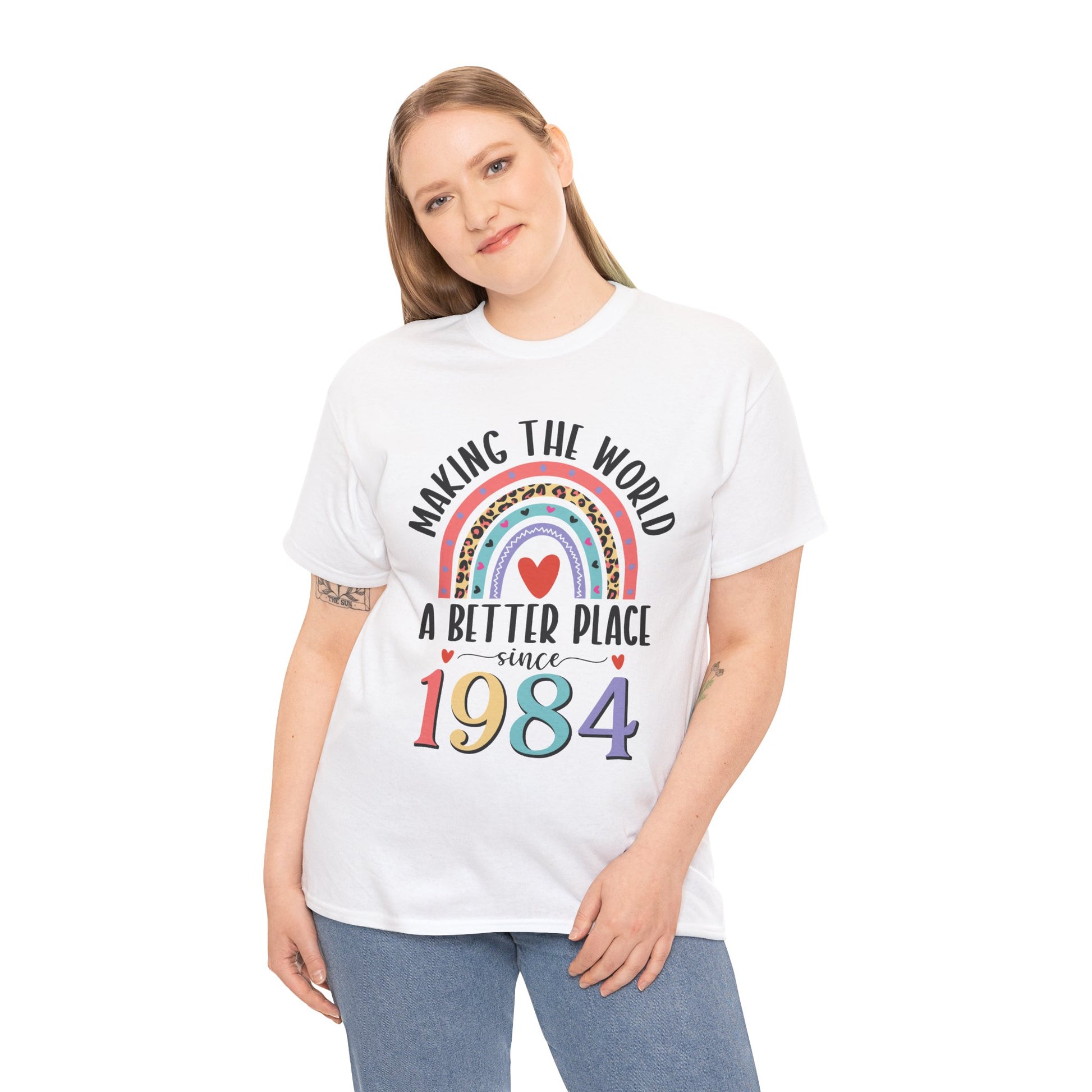 Making The World A Better Place Since 1984 rainbow t-shirt, additional product photo