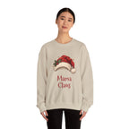 Woman wearing the Mama Claus Sweatshirt