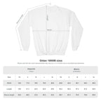 Gildan 18000B youth sweatshirt size chart in inches and centimetres