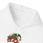 Mama's Little Elves Hoodie, front collar close-up