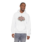 Model wearing the white Merry Christmas Hoodie