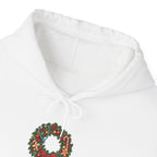 Merry Christmas Nurse Crew Hoodie, front collar close-up