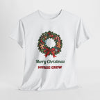 Merry Christmas Nurse Crew T-Shirt, flat lay