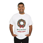 Man wearing the Merry Christmas Nurse Crew T-Shirt, smiling