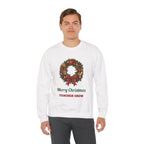 Man wearing the Merry Christmas Teacher Crew Sweatshirt, smiling