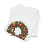 Merry Christmas Teacher Crew T-Shirt, folded