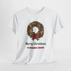 Merry Christmas Teacher Crew T-Shirt, flat lay