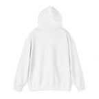 Mimi floral serape lettering hoodie, back view with hood