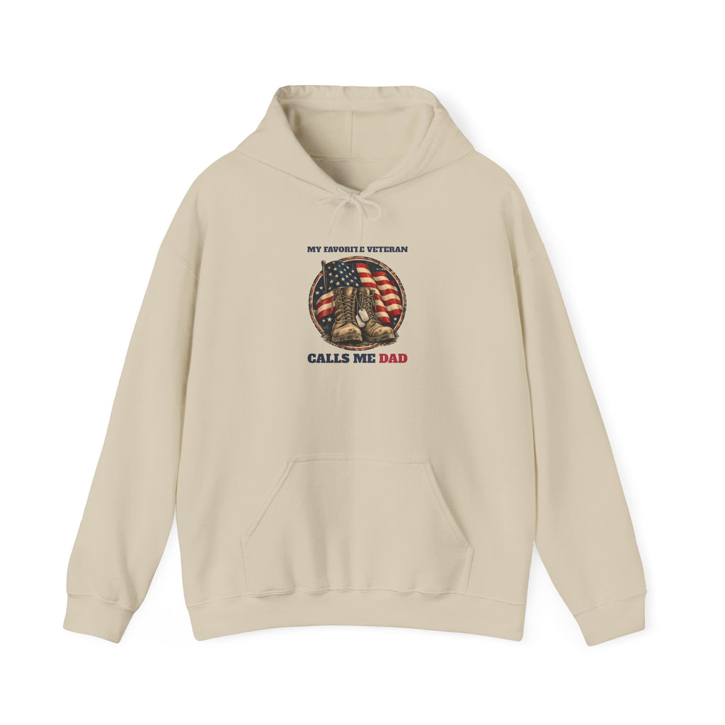 Sand My Favorite Veteran Calls Me Dad Hoodie, front view