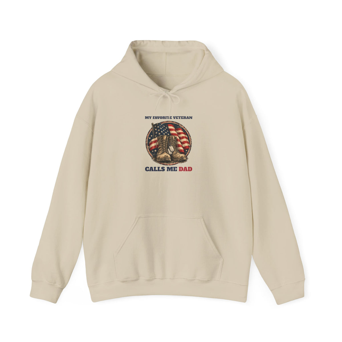 Sand My Favorite Veteran Calls Me Dad Hoodie, front view