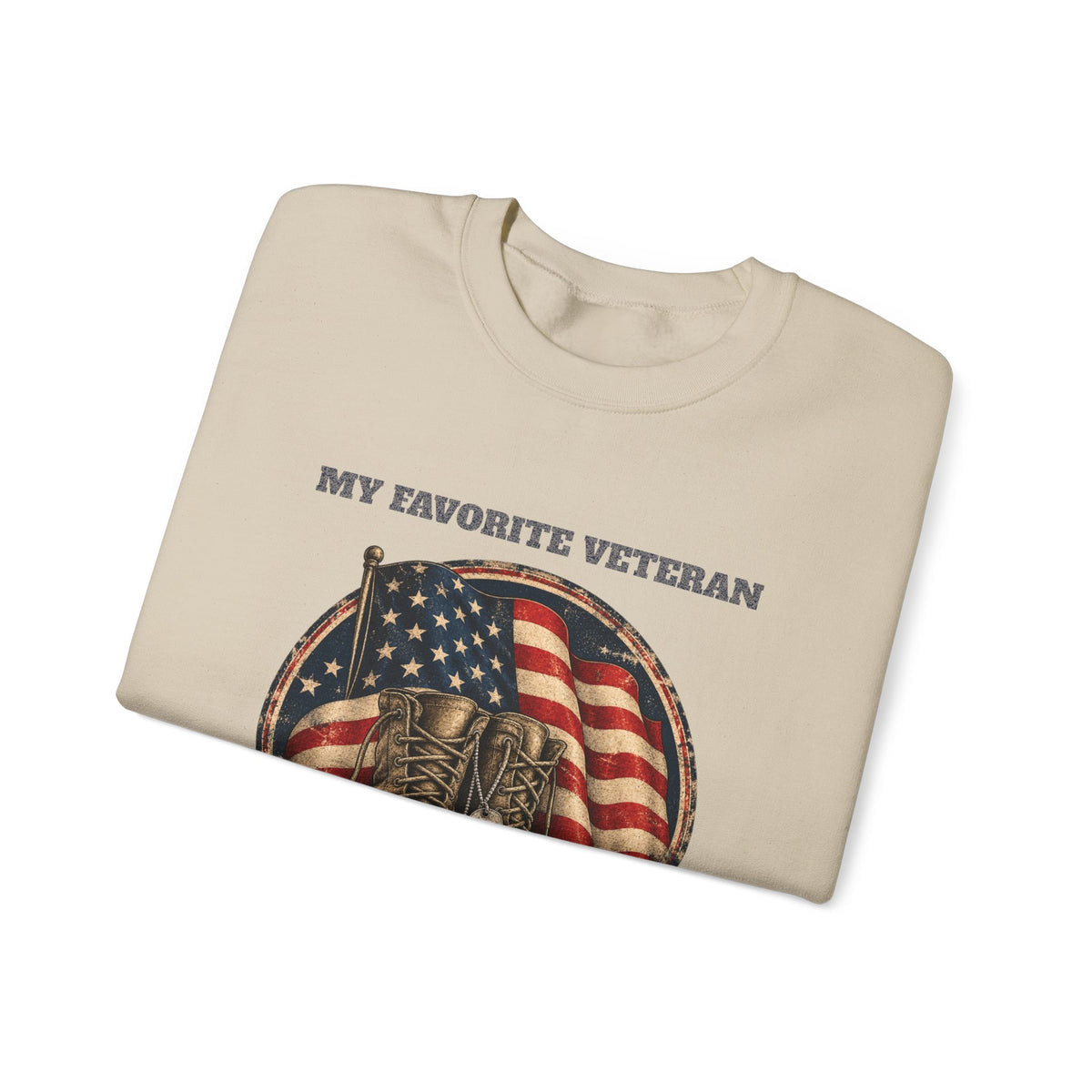 My Favorite Veteran Calls Me Dad Sweatshirt, folded