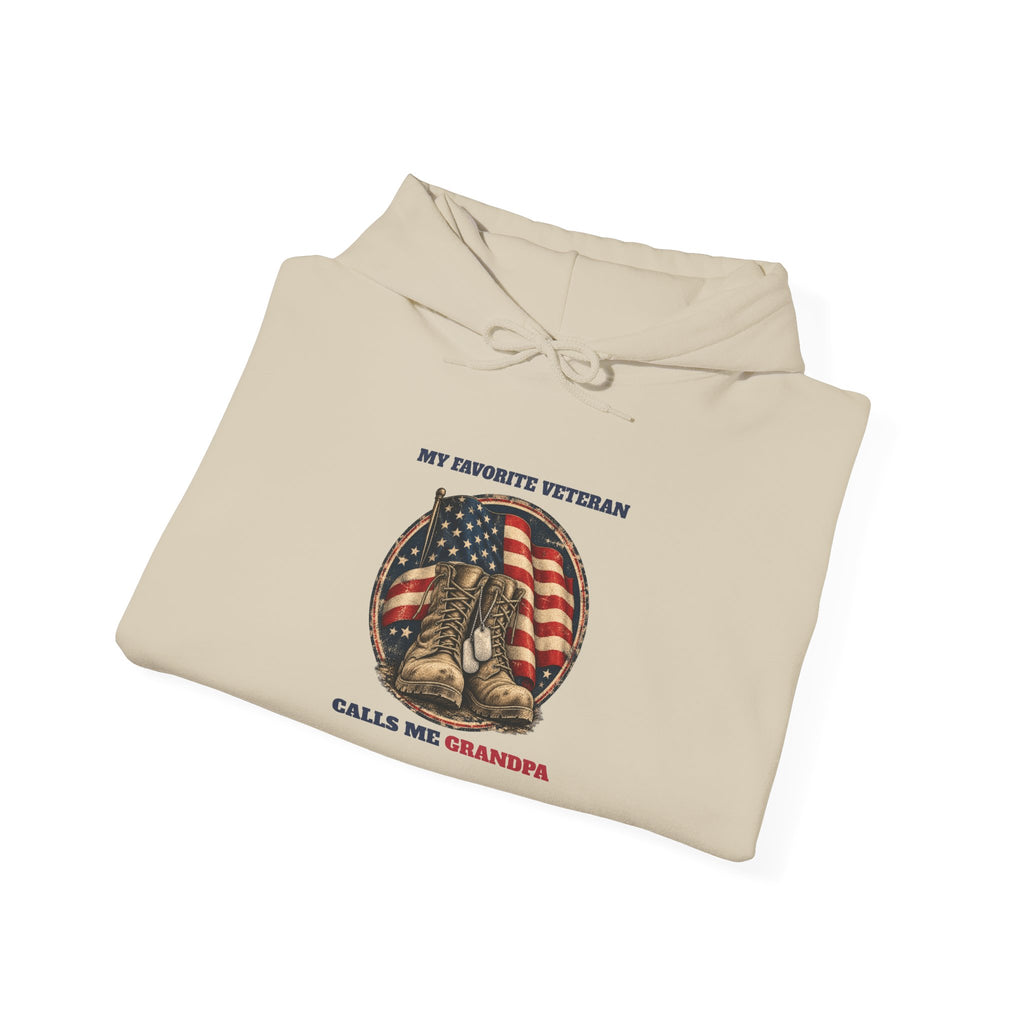 My Favorite Veteran Calls Me Grandpa Hoodie, folded