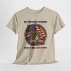 My Favorite Veteran Calls Me Grandpa T-Shirt, flat lay
