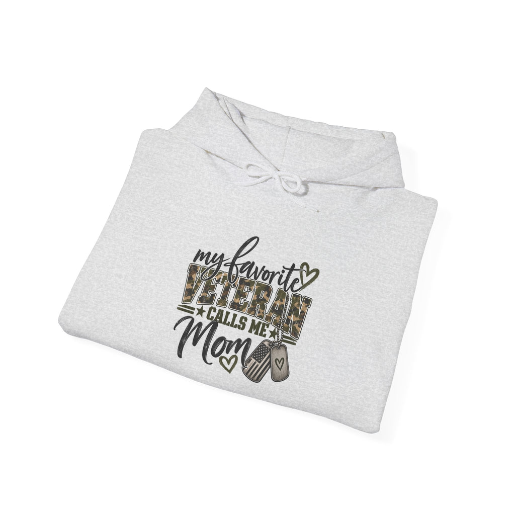 My Favorite Veteran Calls Me Mom Hoodie, folded