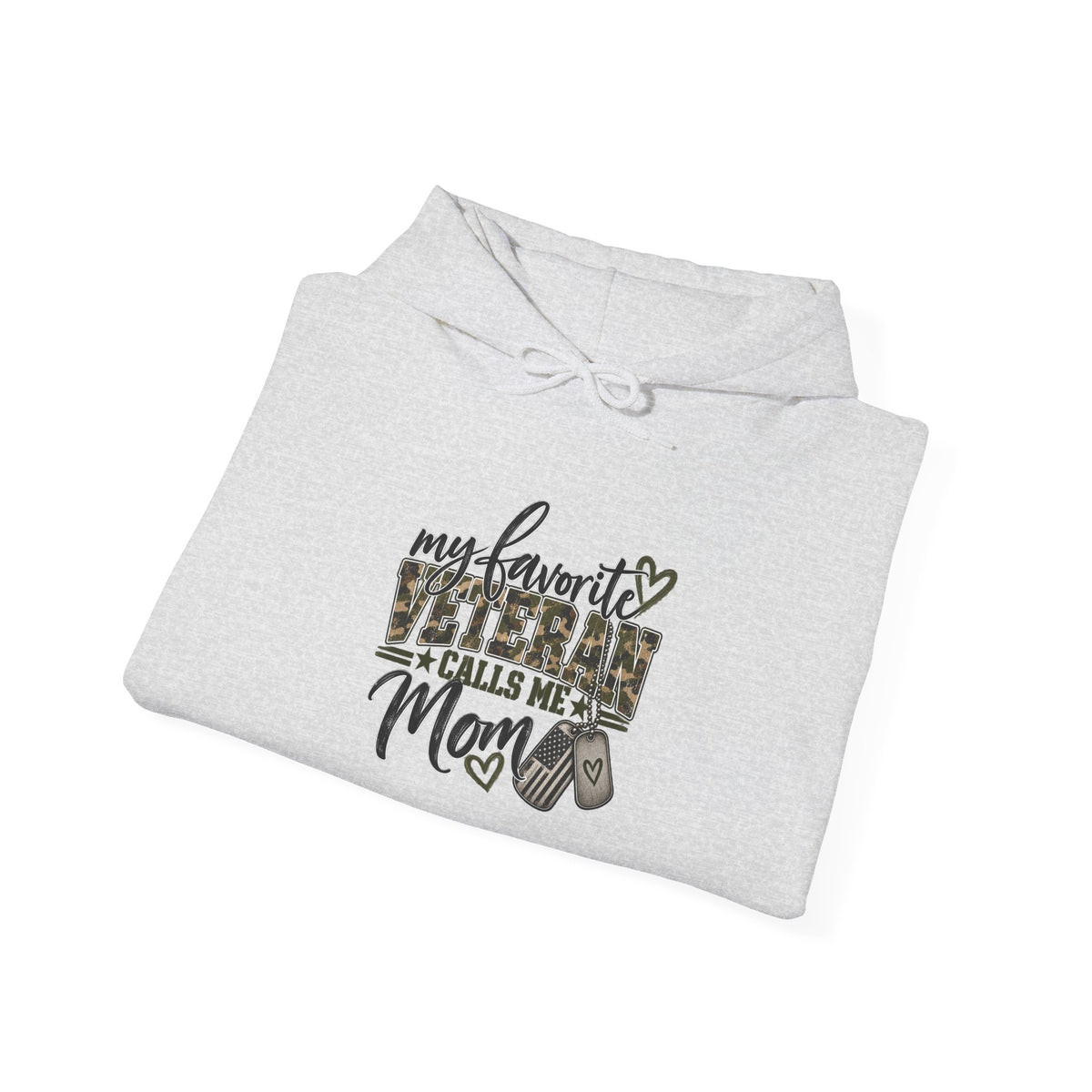 My Favorite Veteran Calls Me Mom Hoodie, folded