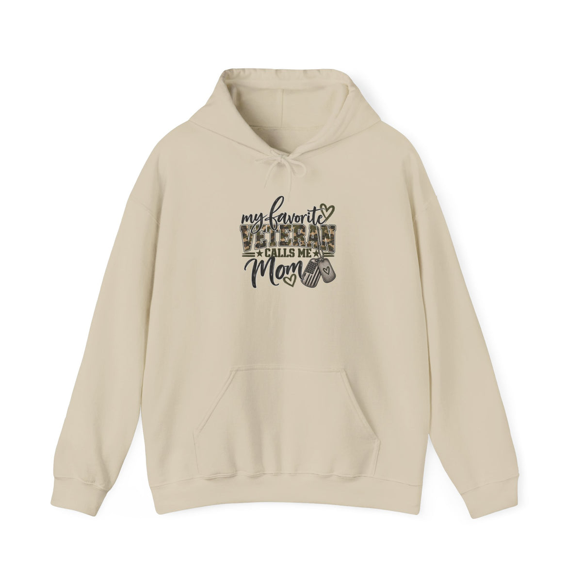 Sand My Favorite Veteran Calls Me Mom Hoodie, front view