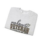 My Favorite Veteran Calls Me Mom Sweatshirt, folded