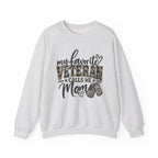 Ash My Favorite Veteran Calls Me Mom Sweatshirt, front view