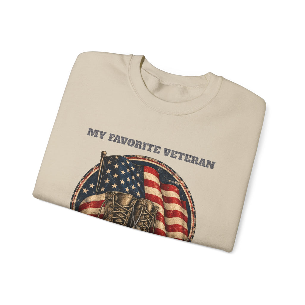 My Favorite Veteran Calls Me Papa Sweatshirt, folded