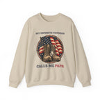 Sand My Favorite Veteran Calls Me Papa Sweatshirt, front view
