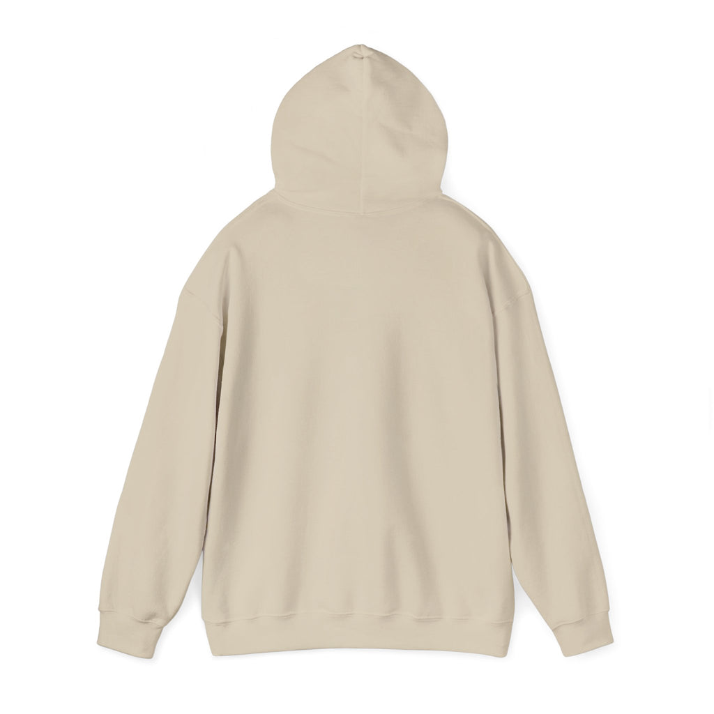 Nana Claus Hoodie, back view with the hood up