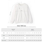 Gildan 18000 sweatshirt size chart in inches and centimetres