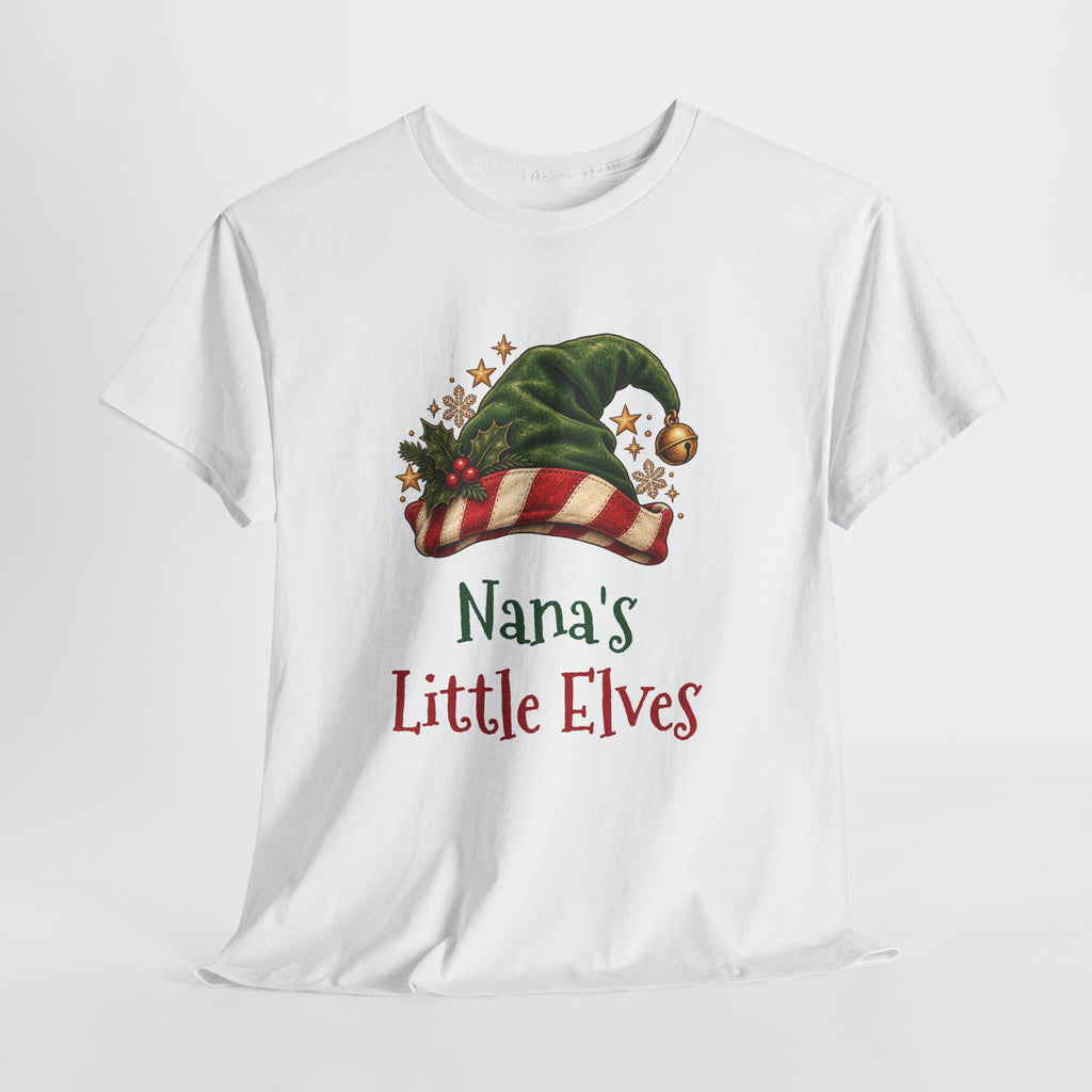 Nana's Little Elves T-Shirt, flat lay
