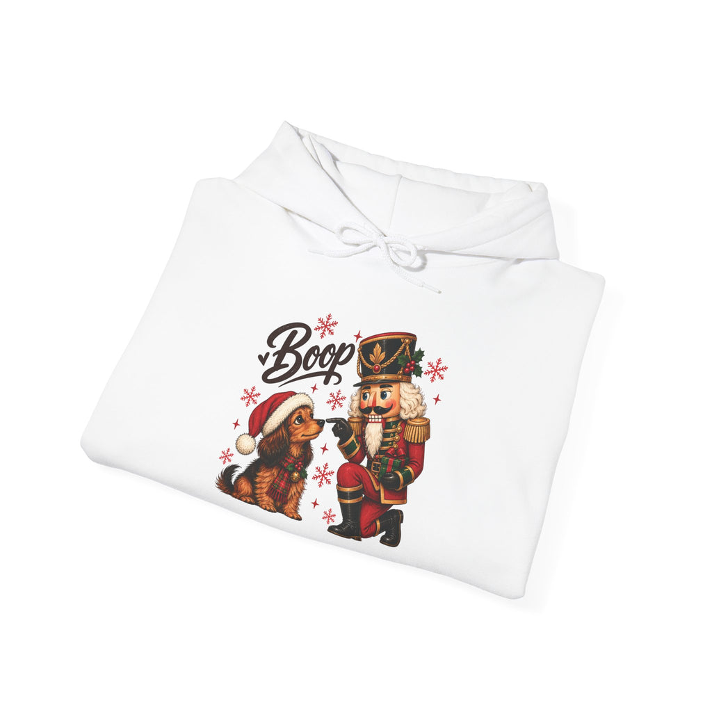 Nutcracker Dachshund Boop Christmas Hoodie, folded