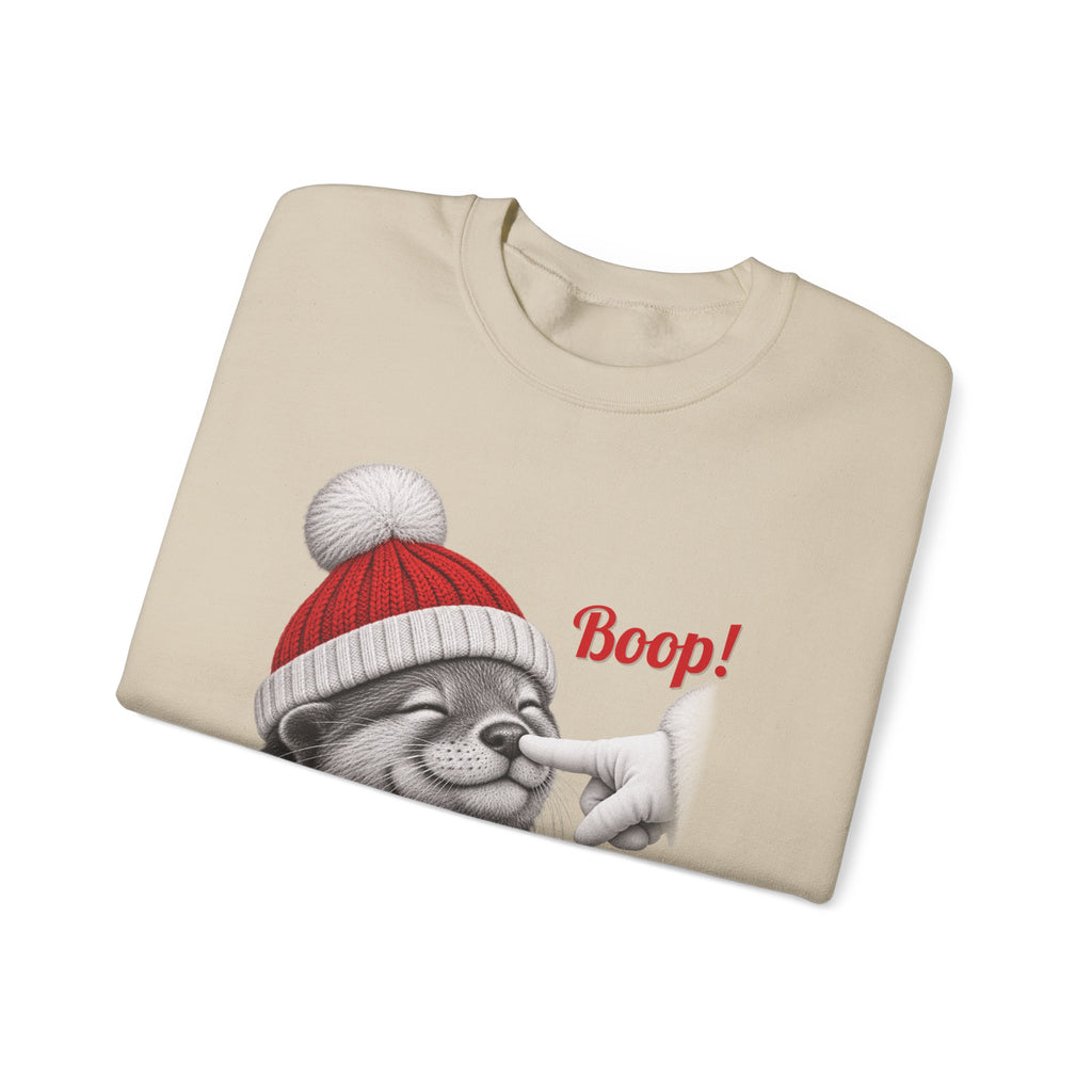 Otter Boop Christmas Sweatshirt, folded