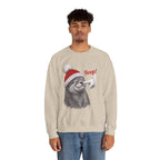 Model wearing the sand Otter Boop Christmas Sweatshirt