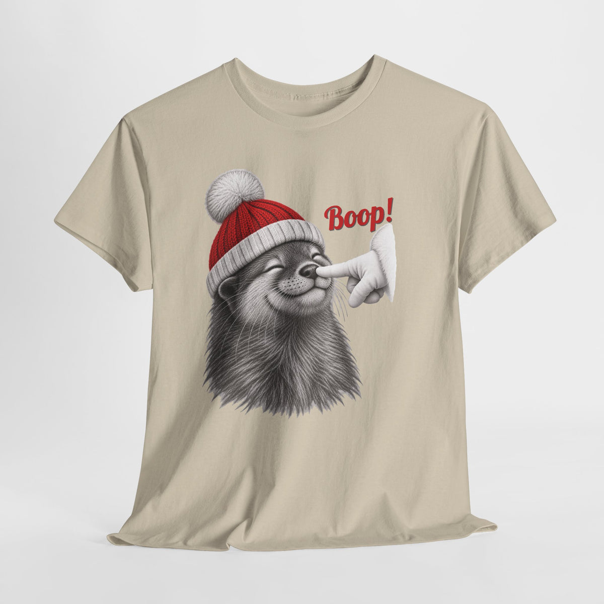 Otter Boop Christmas T-Shirt, flat lay