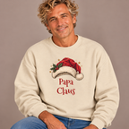 Man wearing the Sand Papa Claus Sweatshirt with jeans