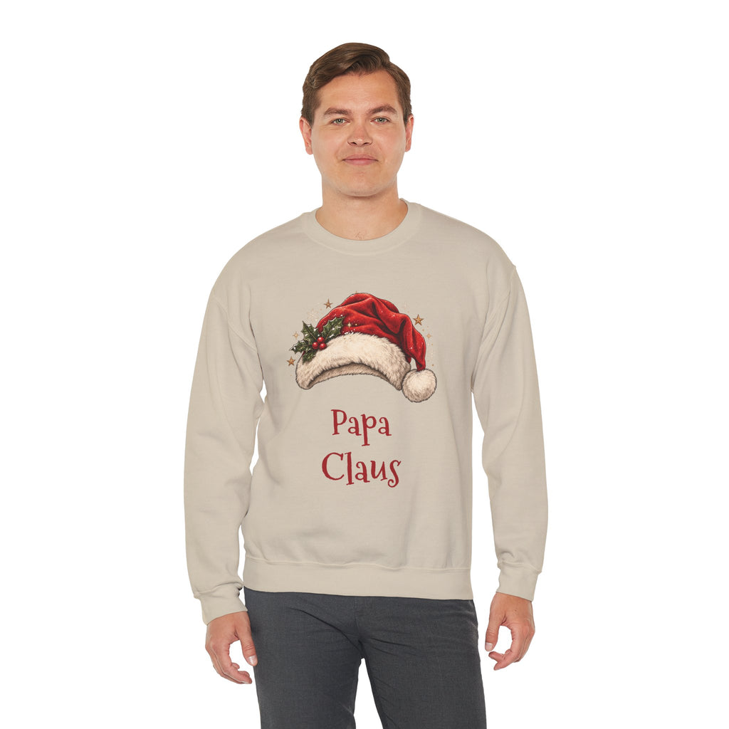 Man wearing the Papa Claus Sweatshirt