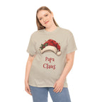 Woman wearing the Papa Claus T-Shirt, smiling