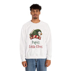 Man wearing the Papa's Little Elves Sweatshirt