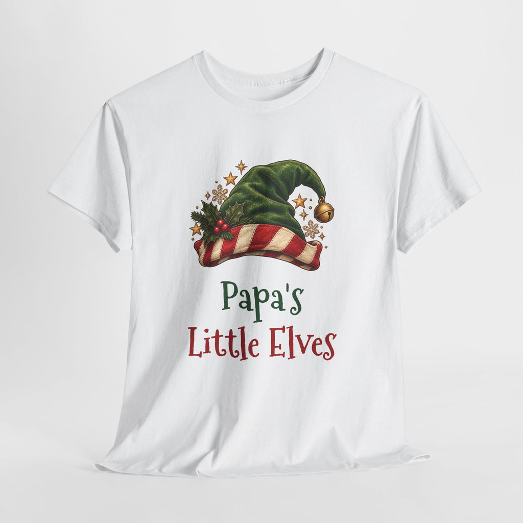 Papa's Little Elves T-Shirt, flat lay
