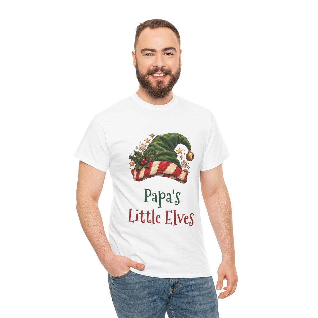 Man wearing the Papa's Little Elves T-Shirt