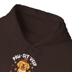 Paw-sitively Thankful Hoodie, front collar close-up