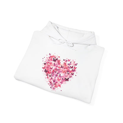 Pink butterfly heart hoodie, additional product view