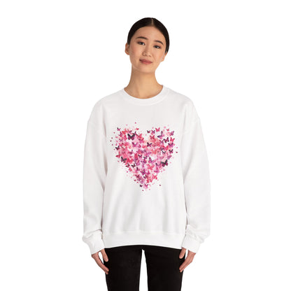 Pink butterfly heart sweatshirt, additional product view