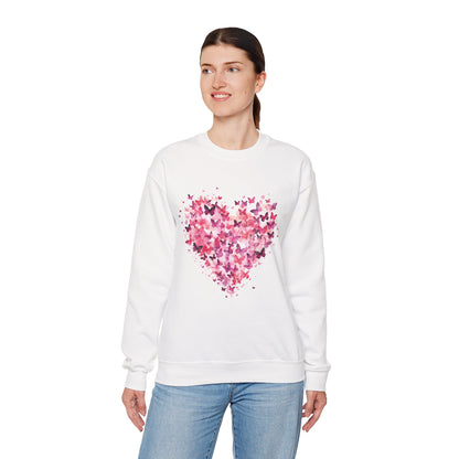 Pink butterfly heart sweatshirt, additional product view