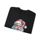 Pink Retro Christmas Santa Sweatshirt, folded